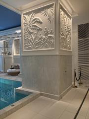 B C B - Bertrand Caron - Décor faux marbre, spa palace parisien