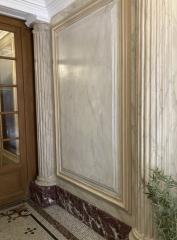 B C B - Bertrand Caron - Faux marbre, hall d’entrée Paris 17