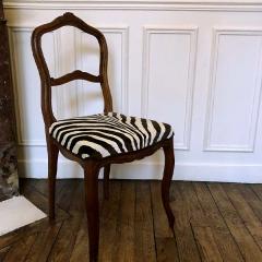 Maison Athélia - Chaise Louis-Philippe - Garniture traditionnelle - Tissu Velours Bartlett Zebra – Ralph Lauren pour Designer’s Guild