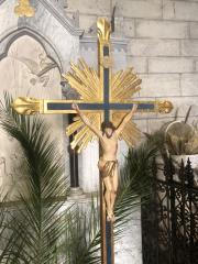 Olivier Held - Restauration (dorure et polychromie) d'une croix de procession, église de Pomérols (34)