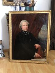 Olivier Held - Conservation et restauration d'un cadre en bois sculpté et doré Louis XVI (restauration du tableau: Nathalie Beurier)