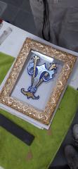 Atelier Tuzelet - Restauration dorure de cadre avec Lettrage à la feuille d'or et d'argent