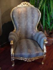 Divandart - Création Isabelle Resdi fauteuil bergère réfection totale + dorure