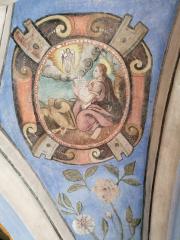 Gardienne des Arts - Avant/après restauration réintégration colorée (peinture murale de l'église Bar-sur-Seine, 10)