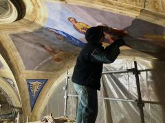 Gardienne des Arts - Nettoyage des peintures de l'église de Megève, 74