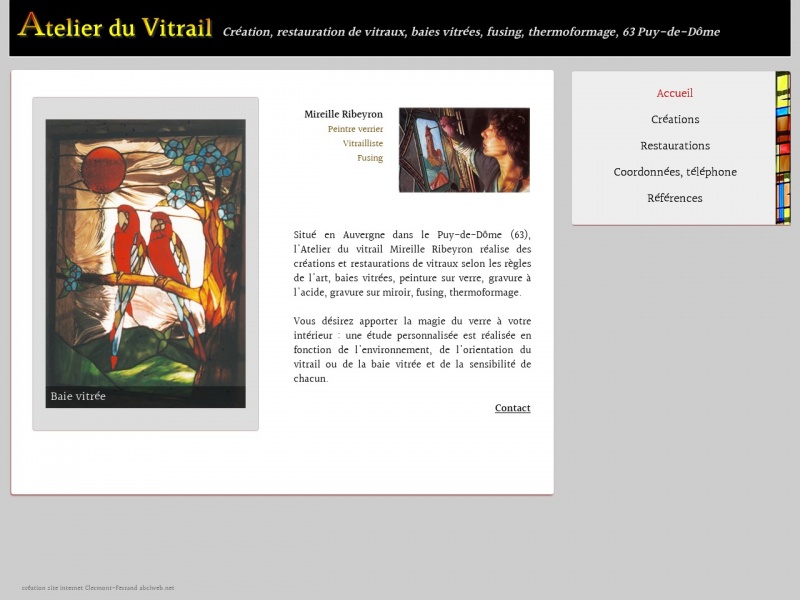 Atelier du Vitrail - Mireille Ribeyron - Saint Ferreol des Côtes - http://mireilleribeyron.free.fr