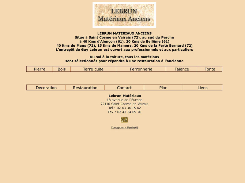 Lebrun Matériaux - Saint Cosme en Vairais - http://lebrunmaterioancien.free.fr