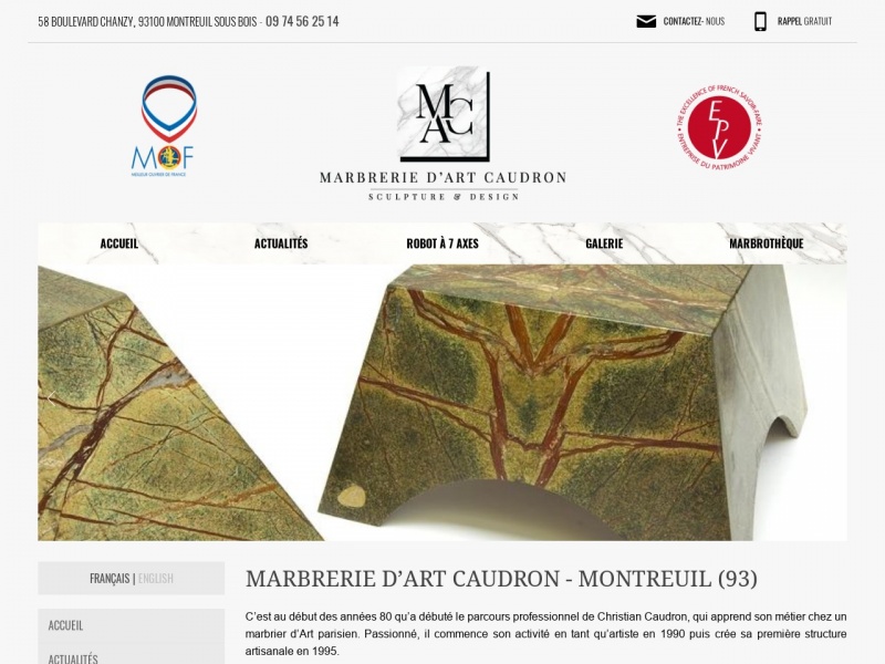 Marbrerie d'Art Caudron - Montreuil sous Bois - https://www.marbreriecaudron.fr