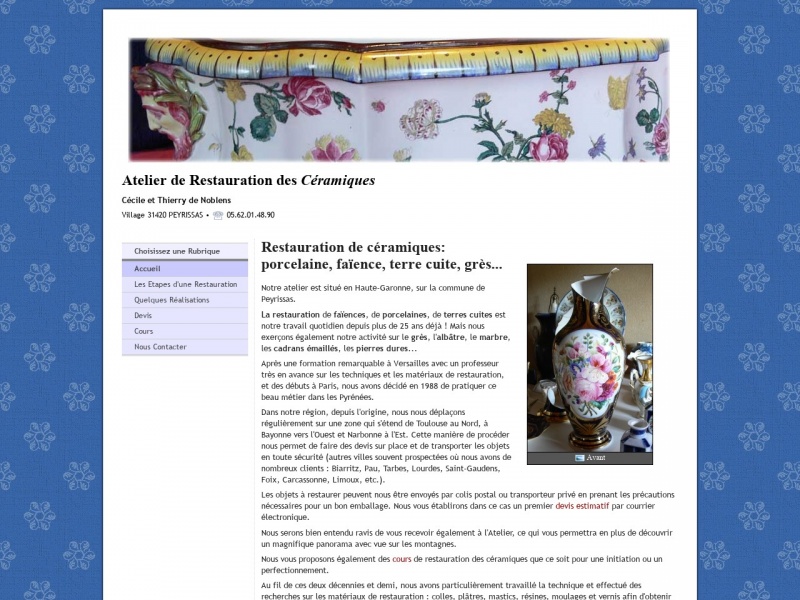 Cécile et Thierry de Noblens - Peyrissas - https://www.restauration-ceramiques-pyrenees.com