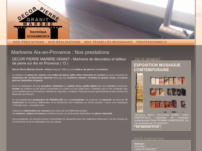 Décor Pierre Marbre Granit - Dominique Schaubroeck - Puyricard - http://www.decorpierremarbre.com