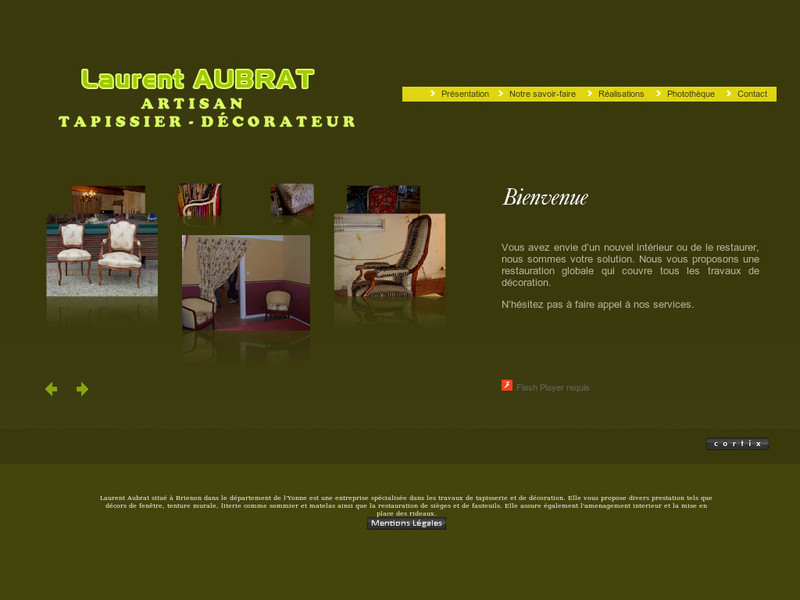 Laurent Aubrat - Brienon sur Armançon - http://www.aubrat-tapissier.com