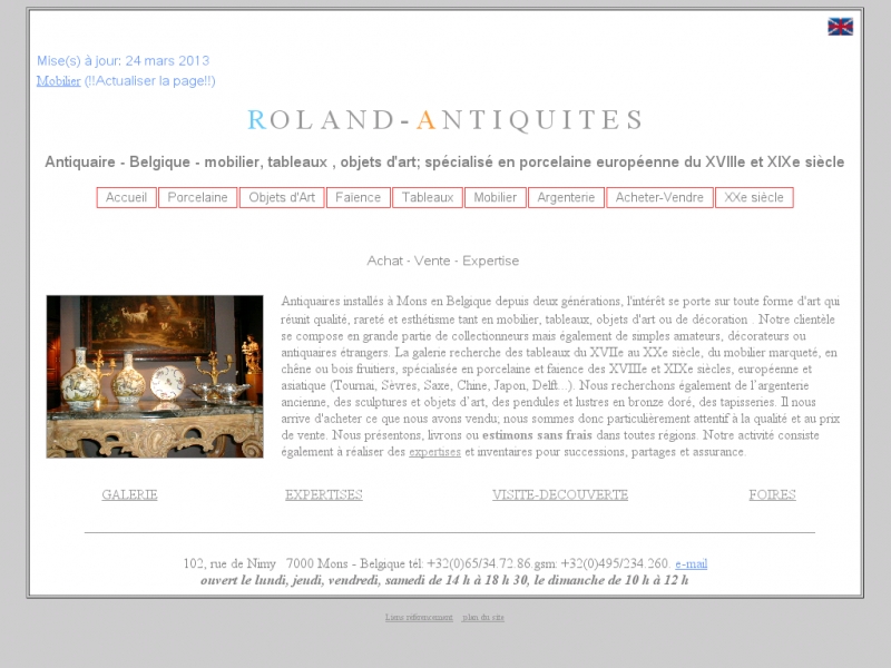 Roland Antiquités - Mons - http://www.tableaux-et-porcelaines.be