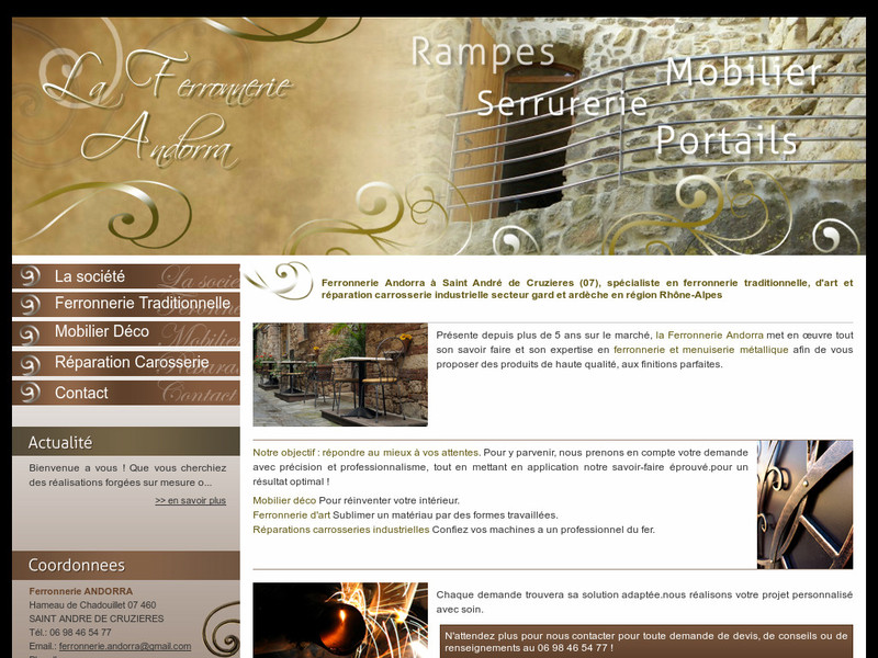 Ferronnerie Andorra - Saint André de Cruzières - http://www.ferronnerie-andorra-07.com