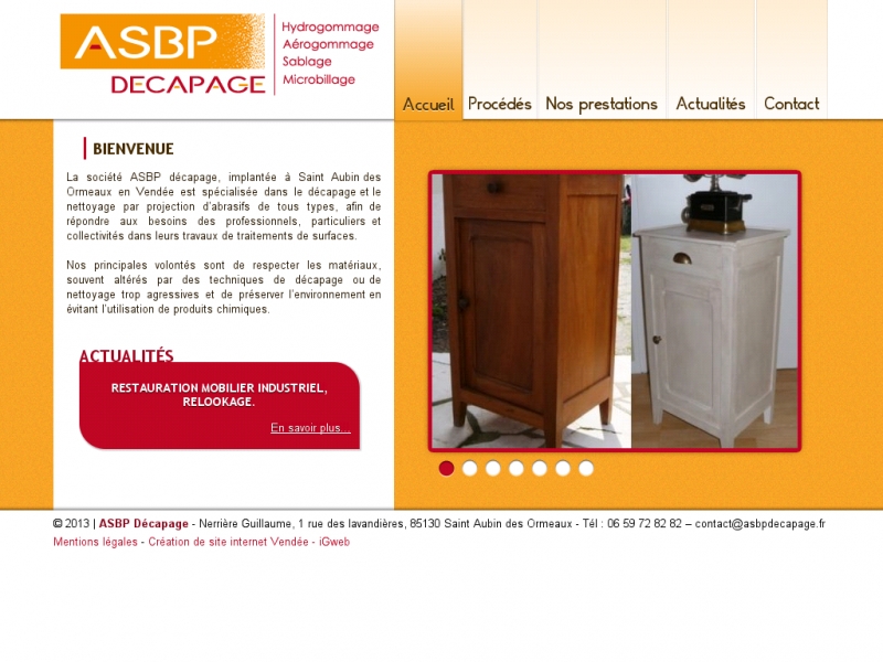 ASBP Décapage - Saint Aubin des Ormeaux - http://www.asbpdecapage.fr