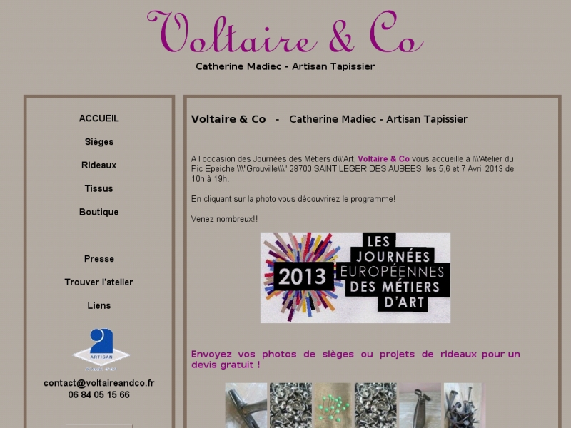Voltaire And Co - Béville le Comte - http://www.voltaireandco-tapissier.fr