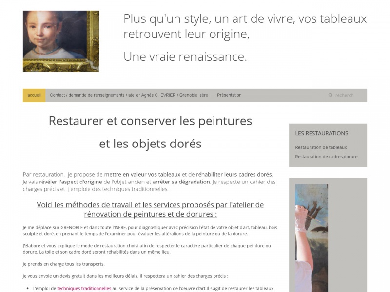 Agnès Chevrier - Seyssinet Pariset - http://www.restauration-tableau-cadre-chevrier.com